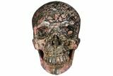 Realistic, Carved Rhodonite Skull #111211-2